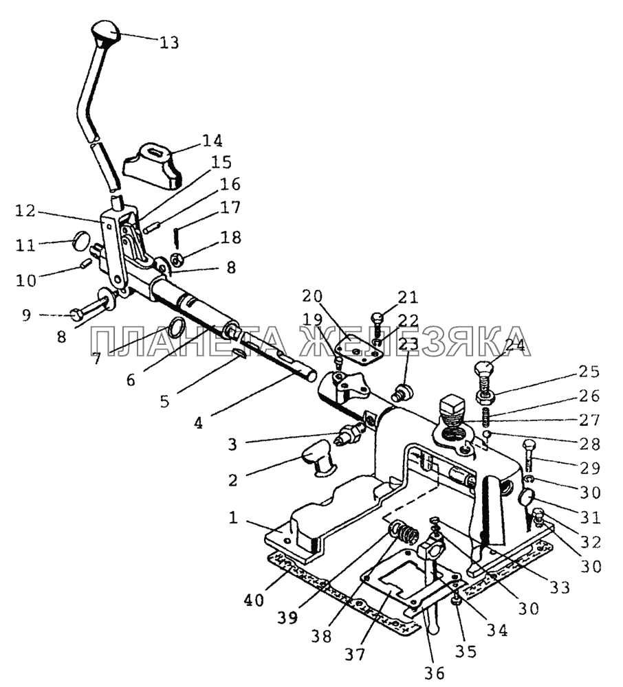 1703 Механизм переключения передач. Крышка МТЗ-80 (2002)
